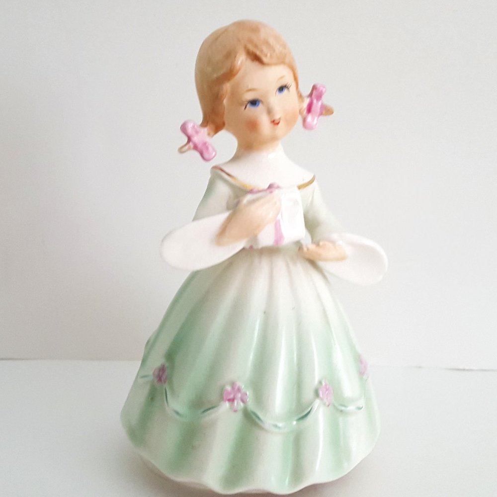 Vintage Schmid Revolving Musical Happy Birthday Figurine 1960's *IMPERFECTION*
